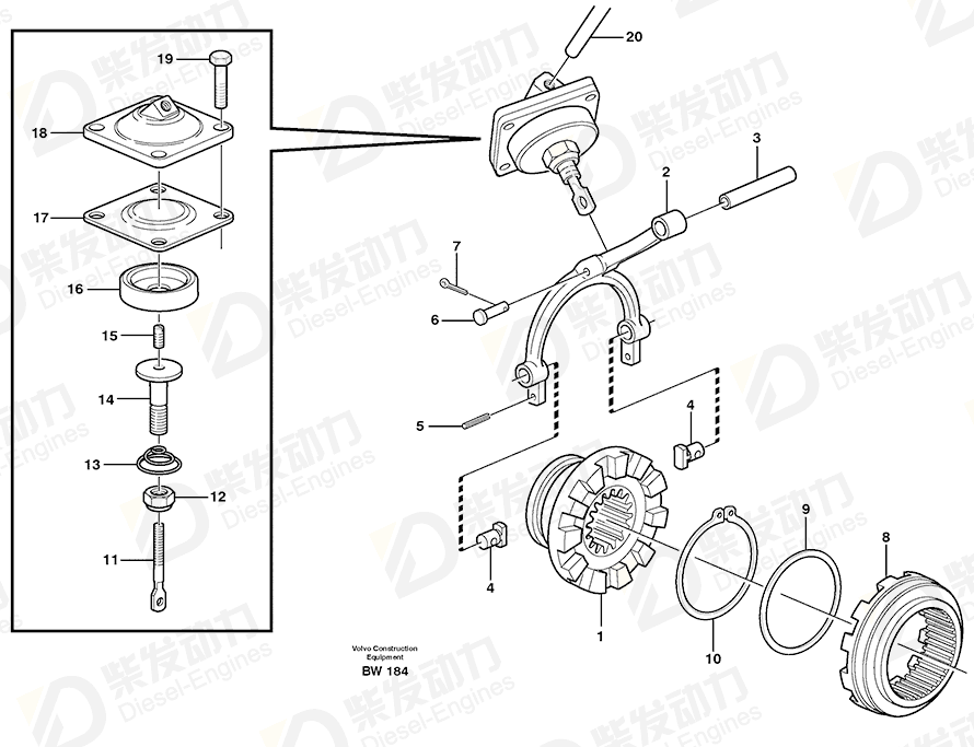 VOLVO Spacer sleeve 11103091 Drawing