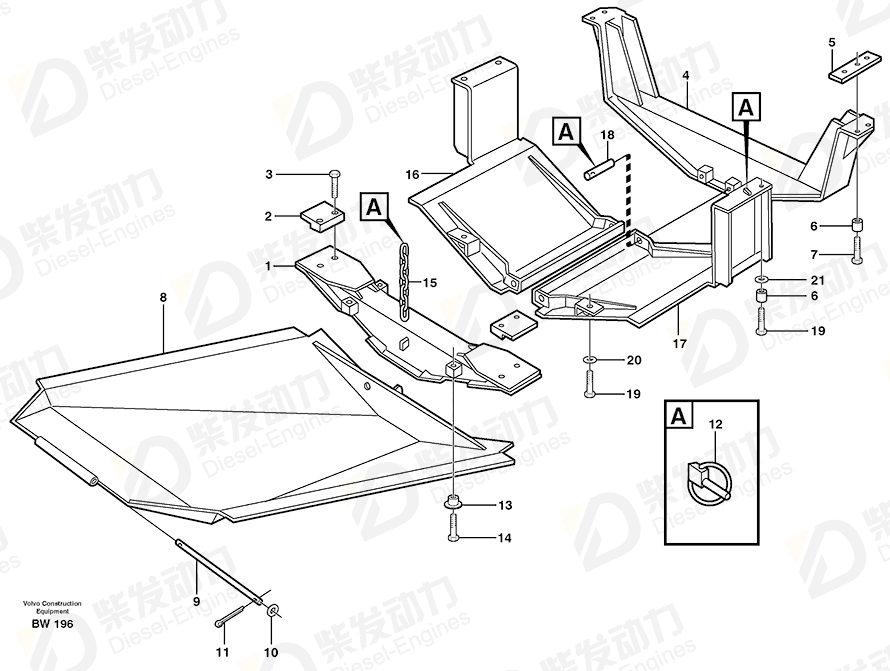 VOLVO Protecting plate 11190626 Drawing VOLVO Protecting plate 11190626 Drawing