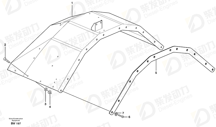 VOLVO Mudguard widener 11120006 Drawing VOLVO Mudguard widener 11120006 Drawing