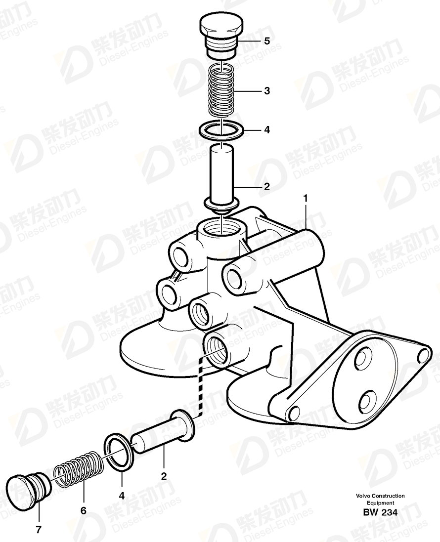 VOLVO Oil filter housing 20464536 Drawing VOLVO Oil filter housing 20464536 Drawing