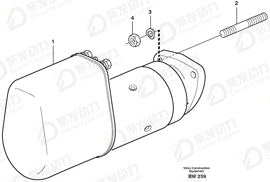 VOLVO Starter motor 11129122 Drawing VOLVO Starter motor 11129122 Drawing