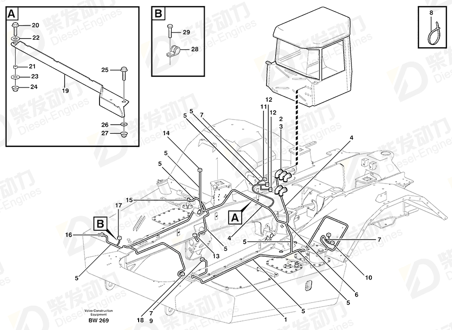 VOLVO Cable harness 11190286 Drawing VOLVO Cable harness 11190286 Drawing