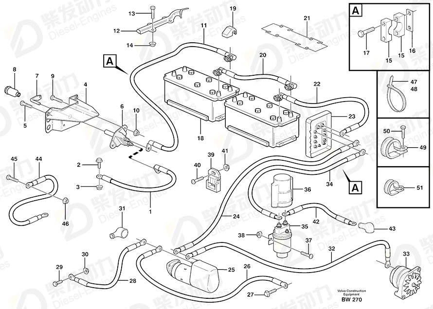 VOLVO Alternator 3986428 Drawing VOLVO Alternator 3986428 Drawing