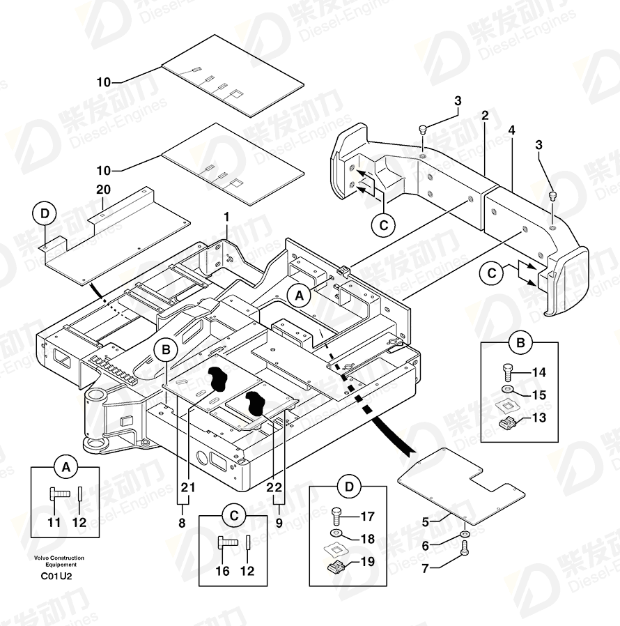 VOLVO Screw 4380104 Drawing