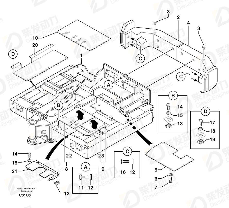 VOLVO Apron 3610245 Drawing