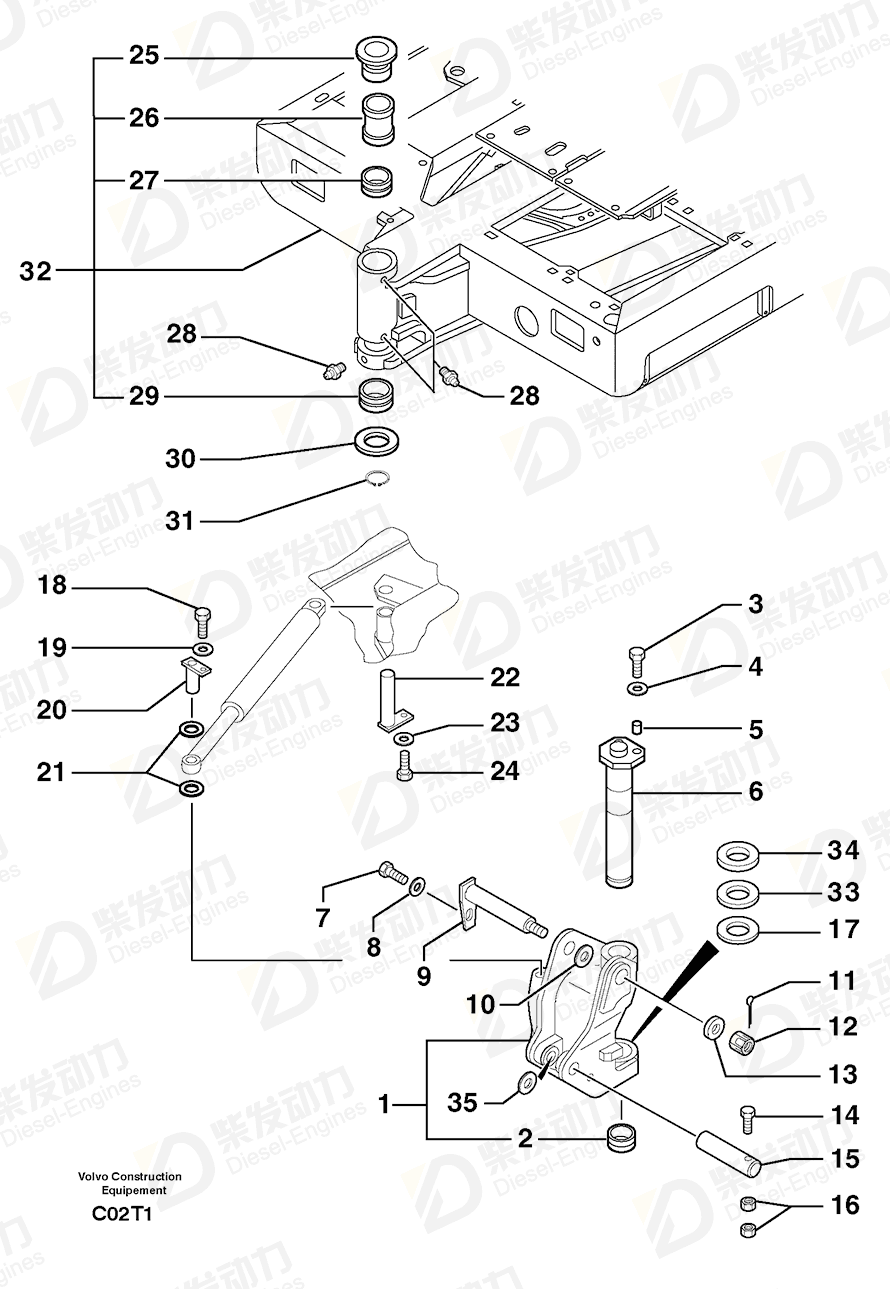 VOLVO Bushing 3870223 Drawing