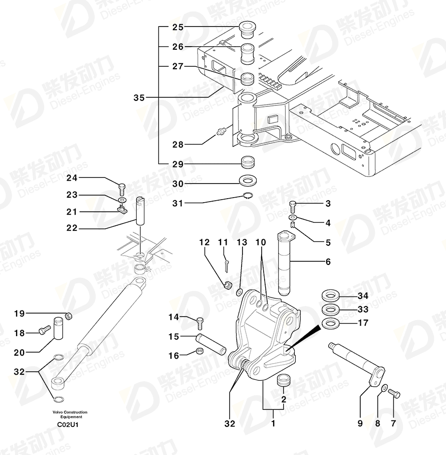 VOLVO Stub Axle 3780161 Drawing