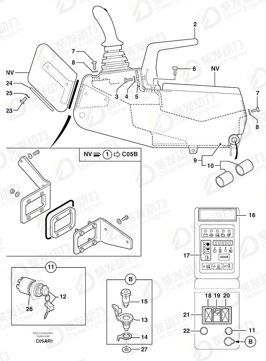 VOLVO Starter Switch 5160247 Drawing