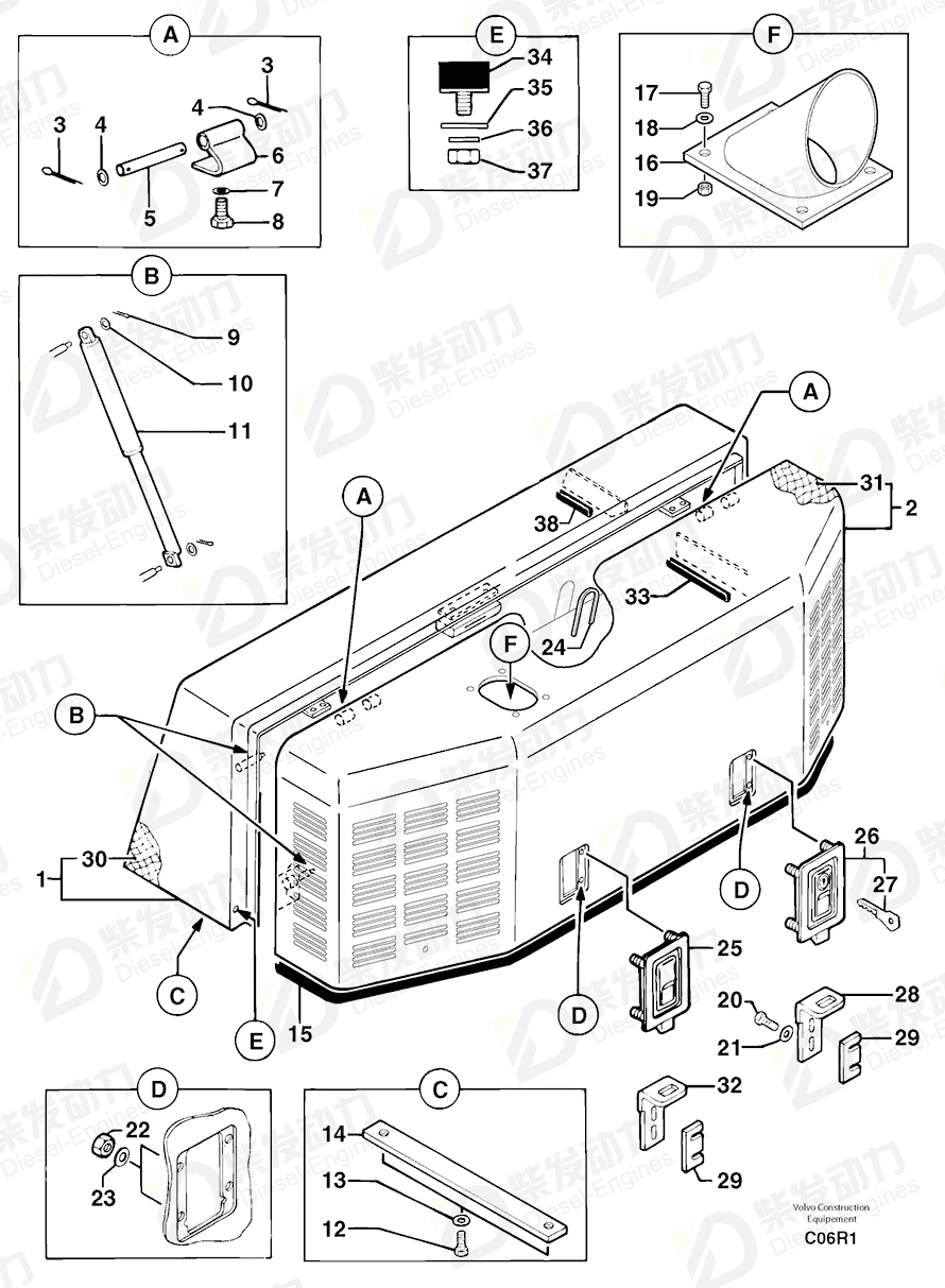 VOLVO Cotter Pin 4550020 Drawing