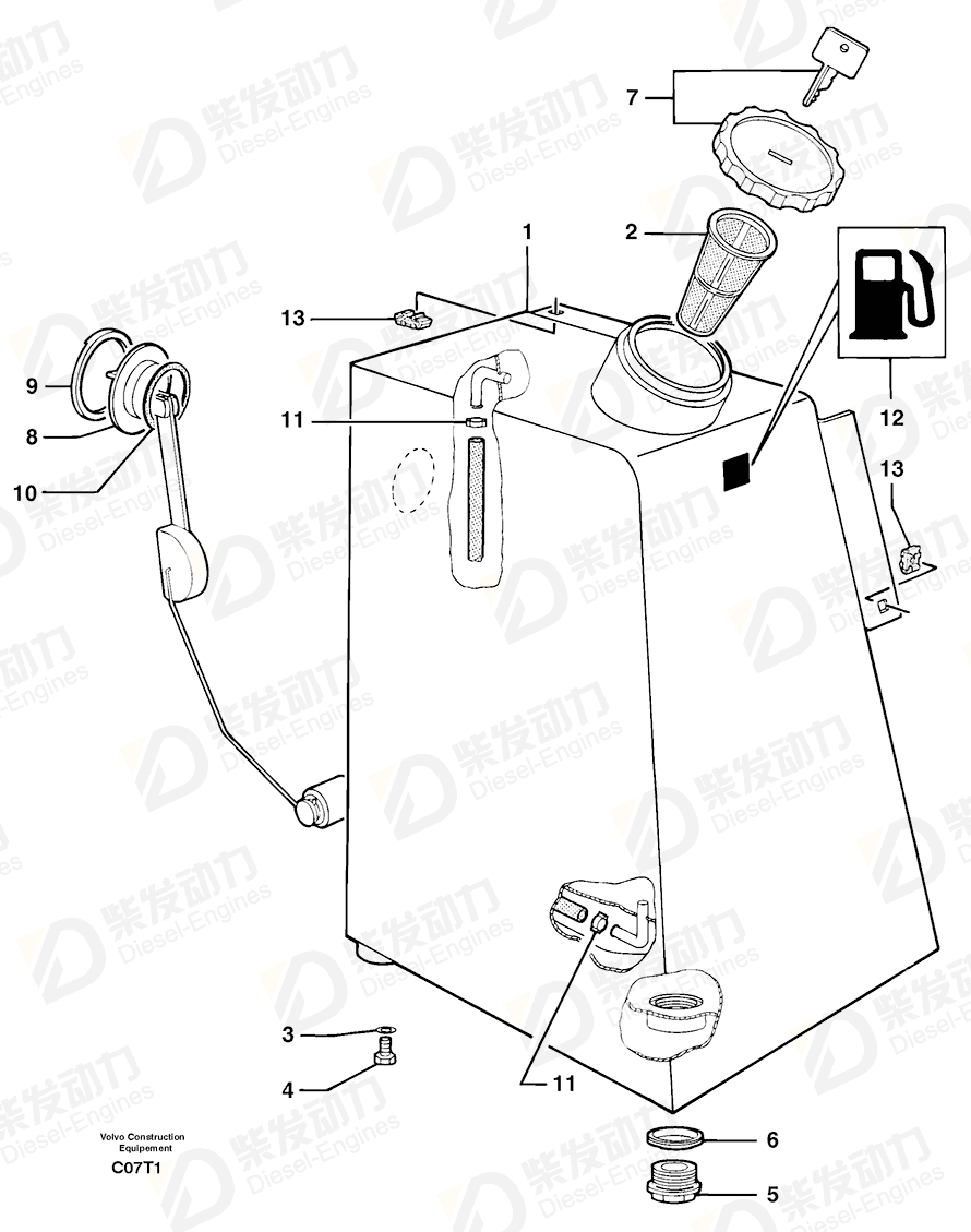 VOLVO Filler cap 4740013 Drawing