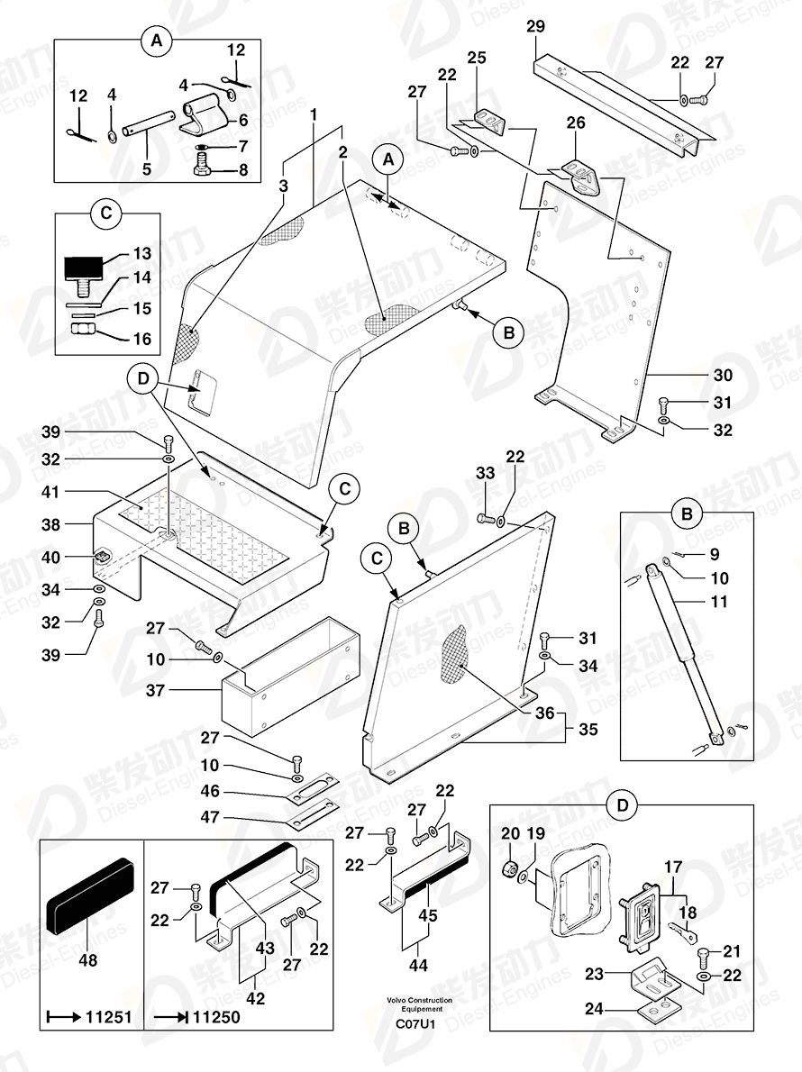 VOLVO Protecting plate 3280190 Drawing VOLVO Protecting plate 3280190 Drawing