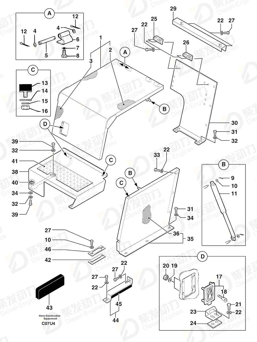 VOLVO Support 3811725 Drawing