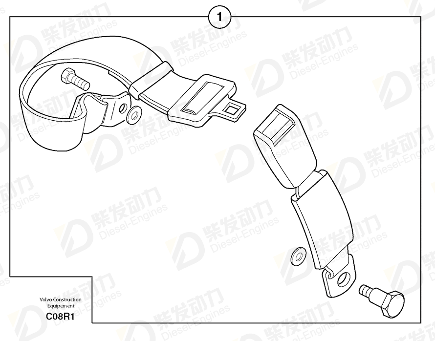 VOLVO Safety belt 5320078 Drawing VOLVO Safety belt 5320078 Drawing