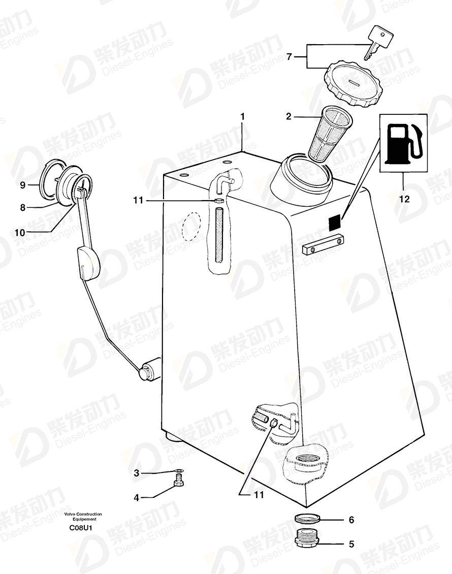 VOLVO Transmitter 5130018 Drawing VOLVO Transmitter 5130018 Drawing