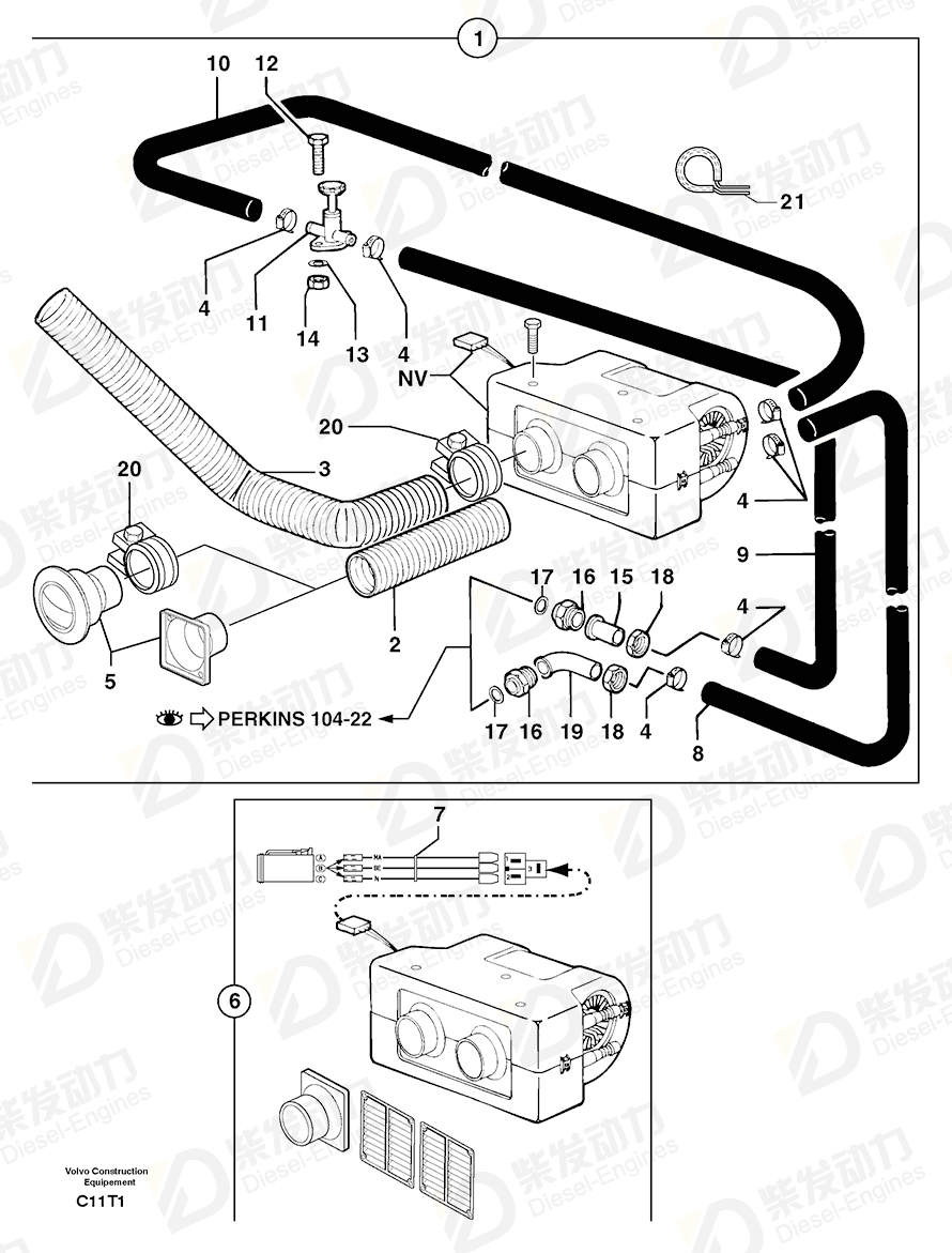 VOLVO Cable clamp 11806232 Drawing