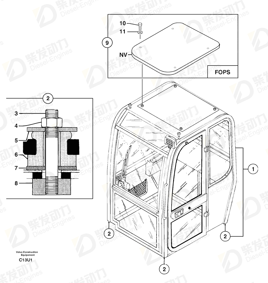 VOLVO Attachment kit 5380152 Drawing