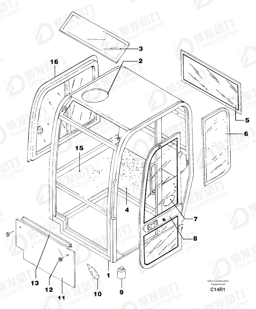 VOLVO Glass 7415564 Drawing