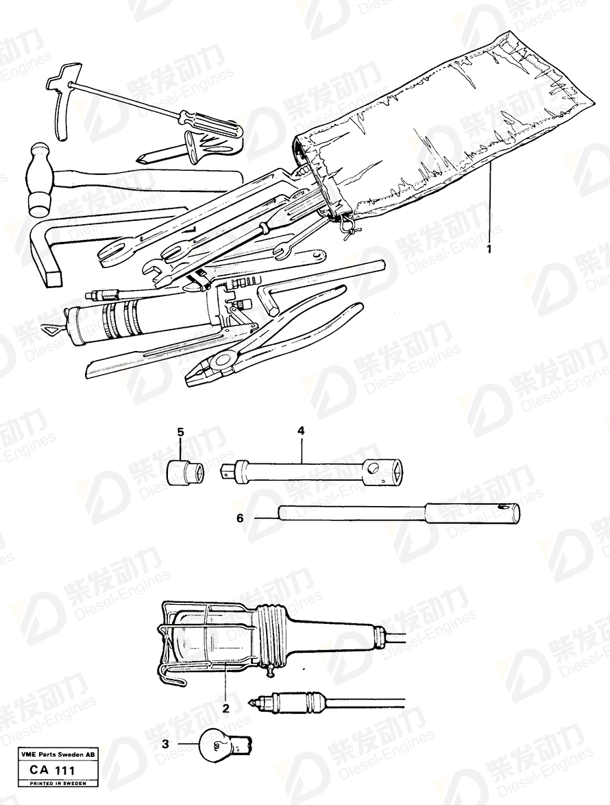 VOLVO Adjustable spanner 11180049 Drawing