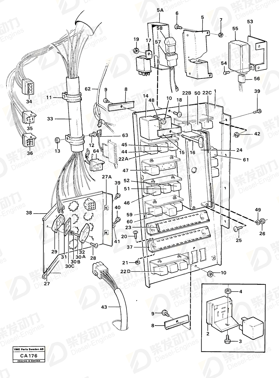 VOLVO Timer relay 874100 Drawing VOLVO Timer relay 874100 Drawing