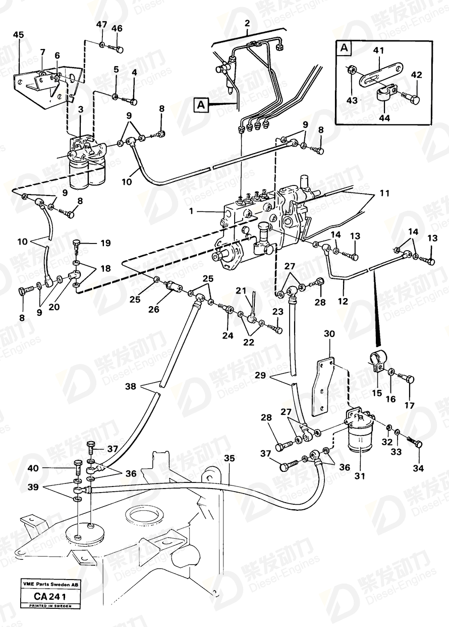 VOLVO Overflow valve 7035096 Drawing