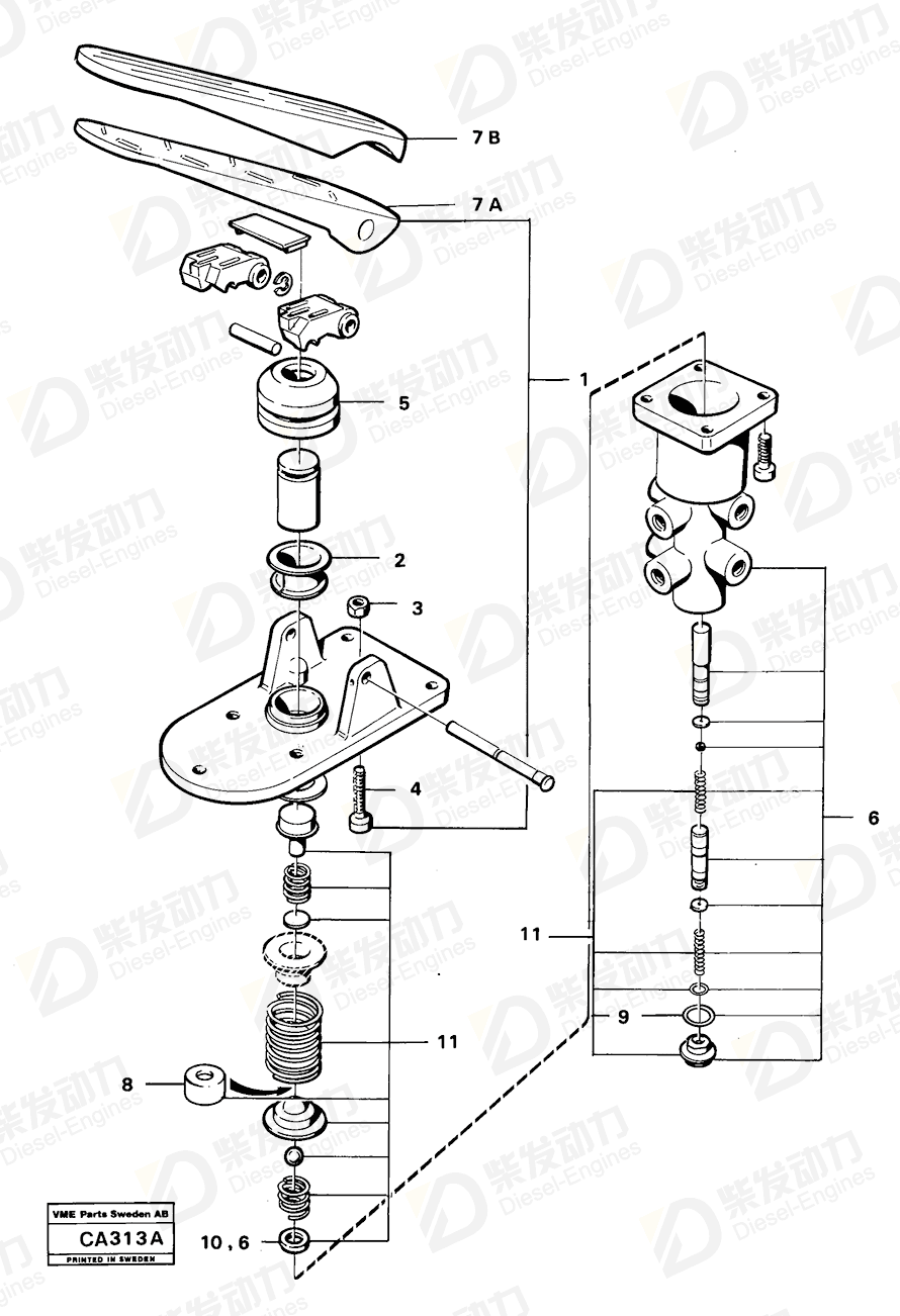 VOLVO Valve 6212914 Drawing