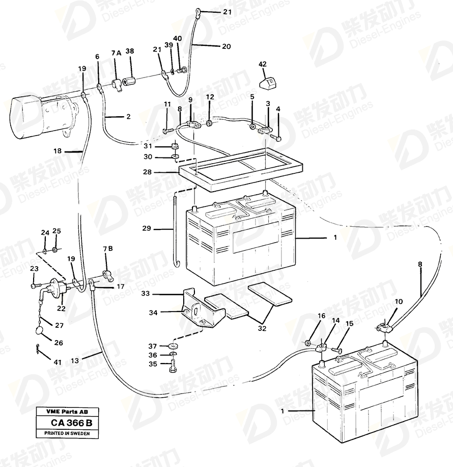 VOLVO Battery main switch 1140319 Drawing VOLVO Battery main switch 1140319 Drawing
