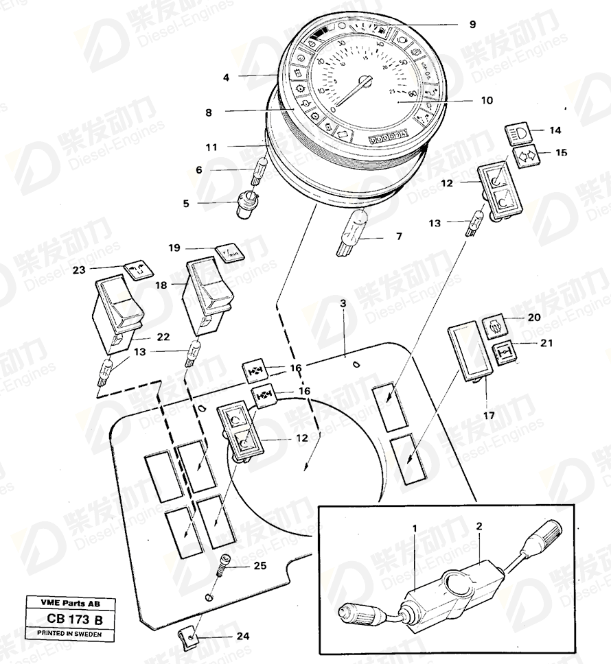 VOLVO Fuel gauge 11992798 Drawing