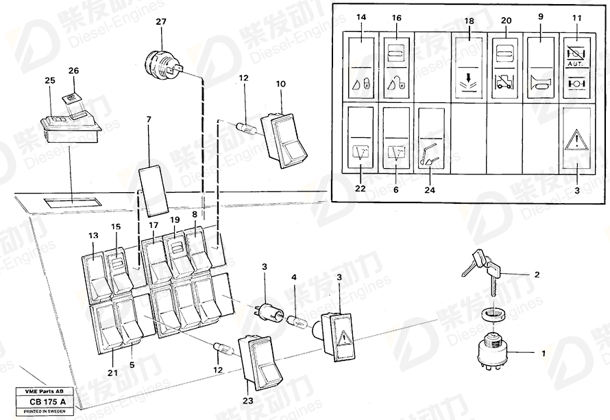 VOLVO Switch 11039380 Drawing