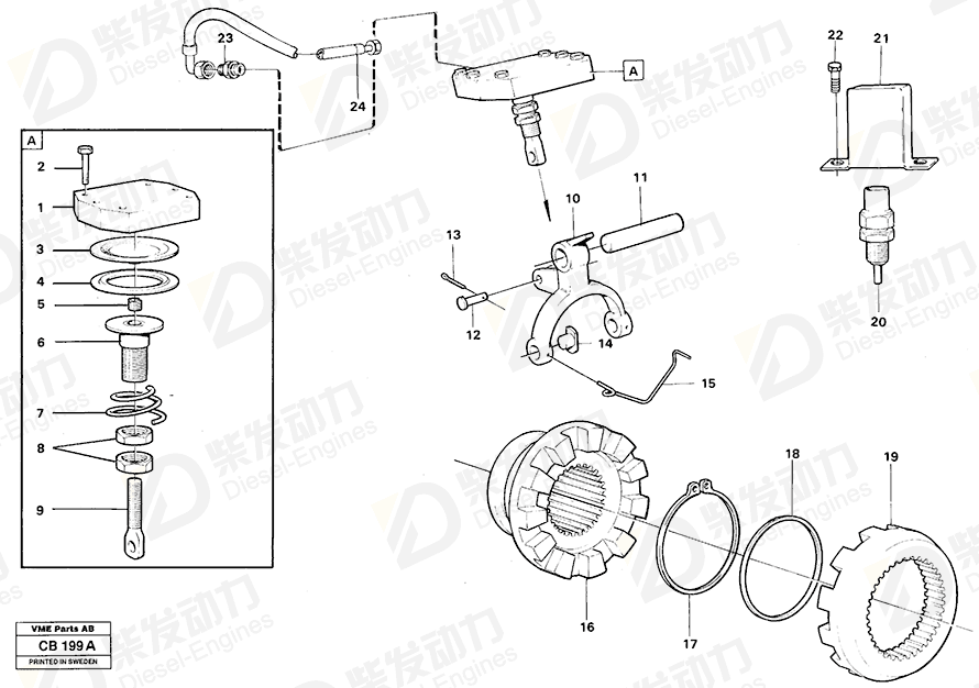VOLVO Selector rail 384135 Drawing VOLVO Selector rail 384135 Drawing