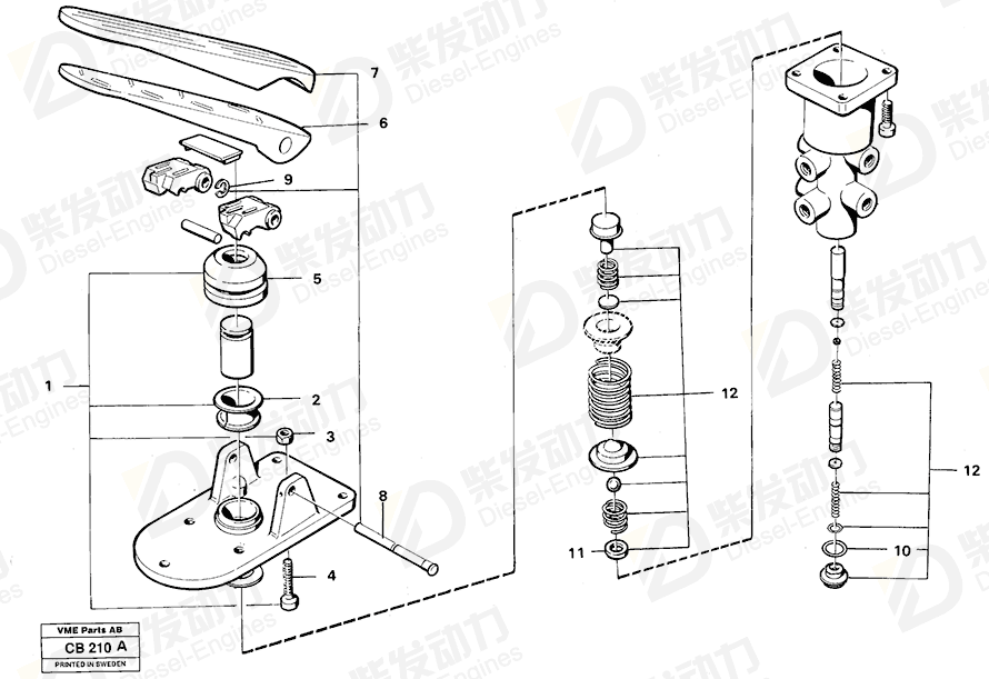 VOLVO Footbrake valve 11034082 Drawing