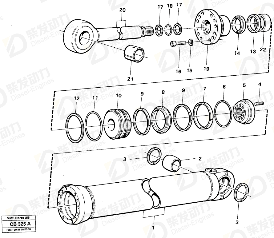 VOLVO Piston rod seal 4833157 Drawing