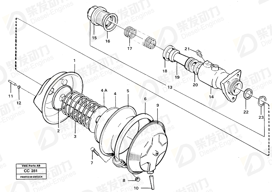 VOLVO Diaphragm 6211358 Drawing