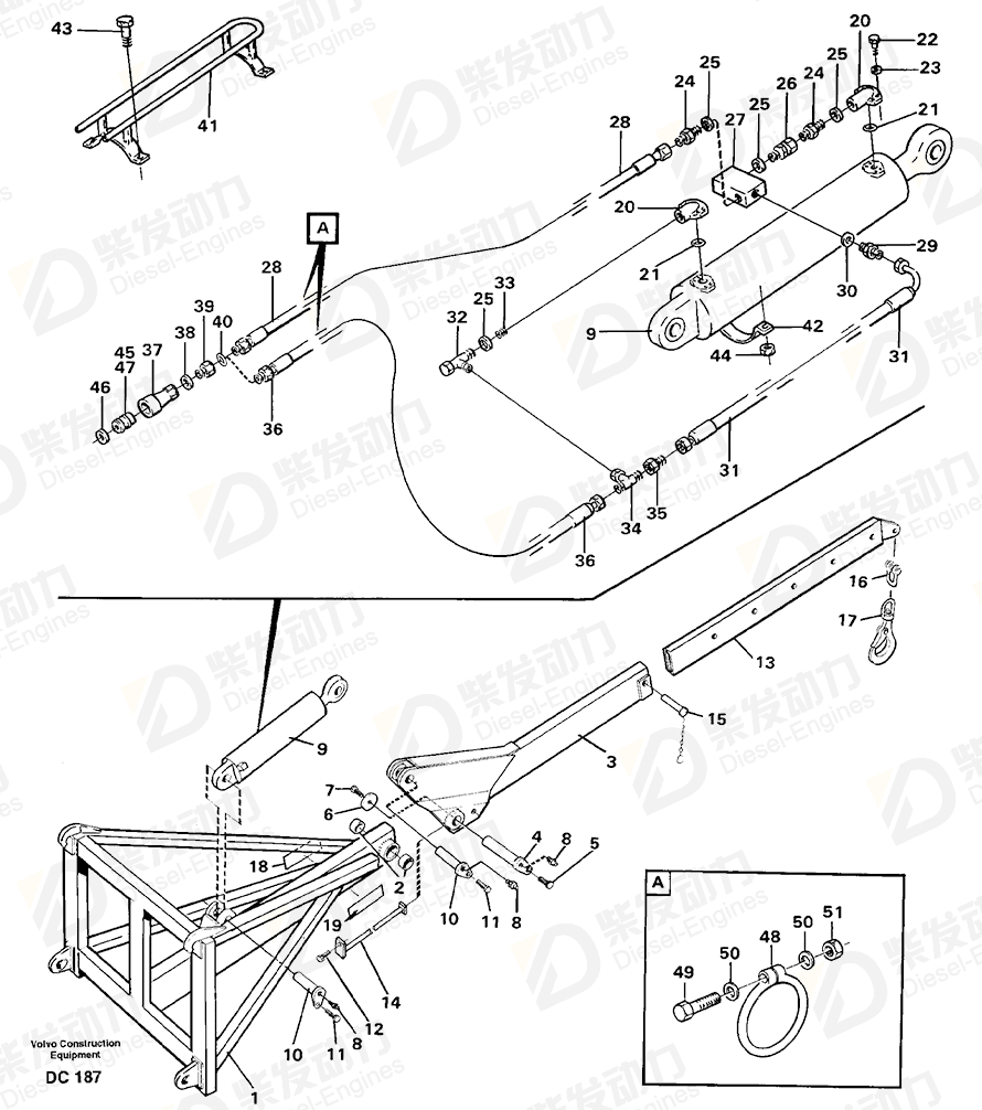 VOLVO Hexagon screw 955300 Drawing