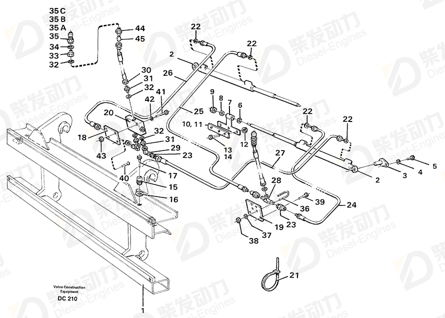 VOLVO Cross recessed sunk screw 956203 Drawing VOLVO Cross recessed sunk screw 956203 Drawing