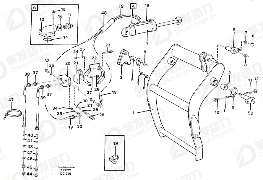 VOLVO Hose assembly 932391 Drawing VOLVO Hose assembly 932391 Drawing