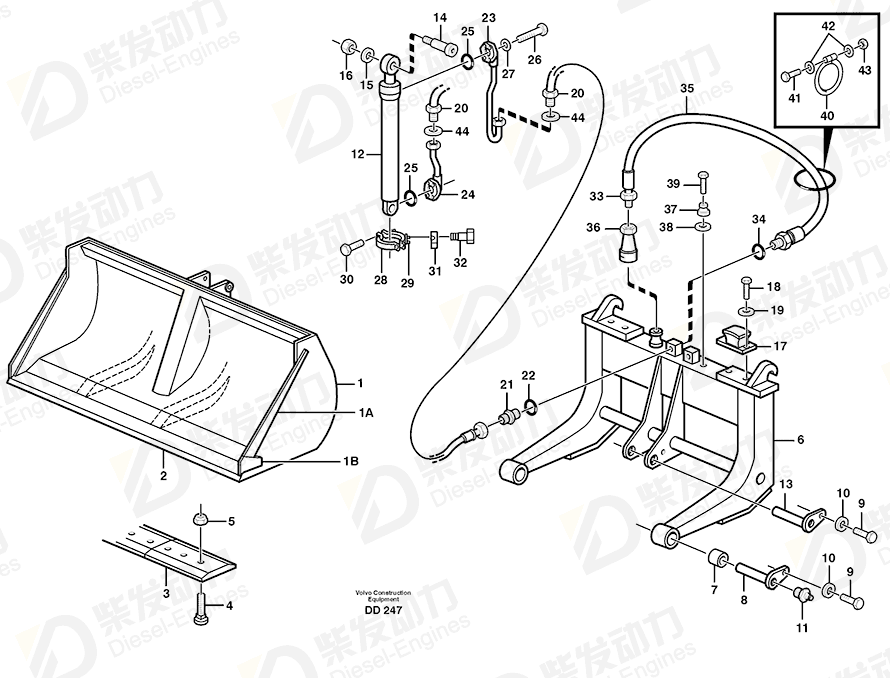 VOLVO Hexagon nut 955786 Drawing