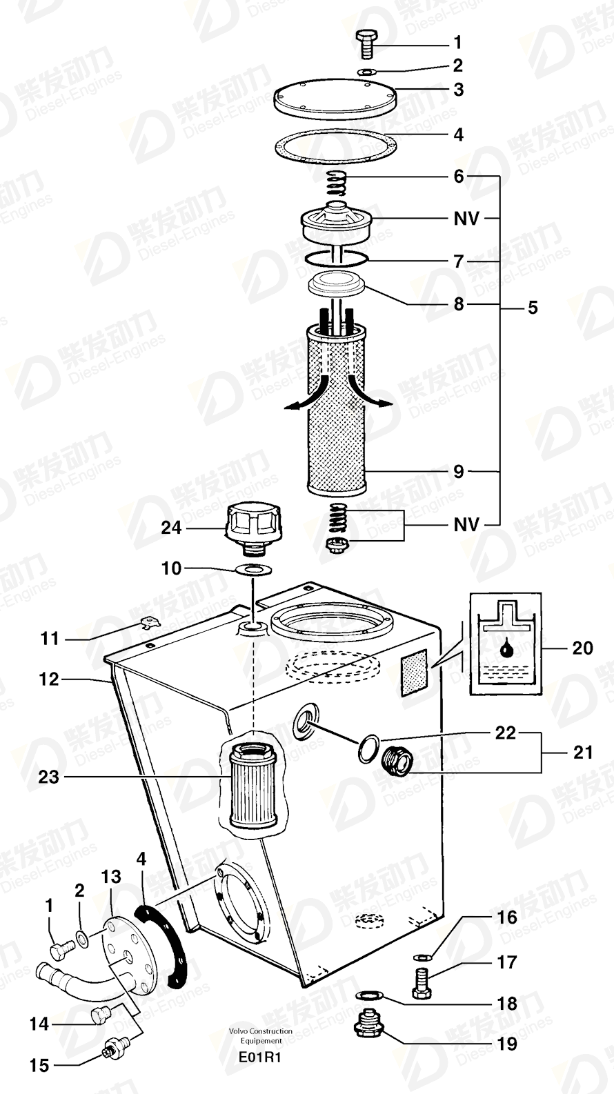 VOLVO Filter Kit 6050108/5 Drawing VOLVO Filter Kit 6050108/5 Drawing