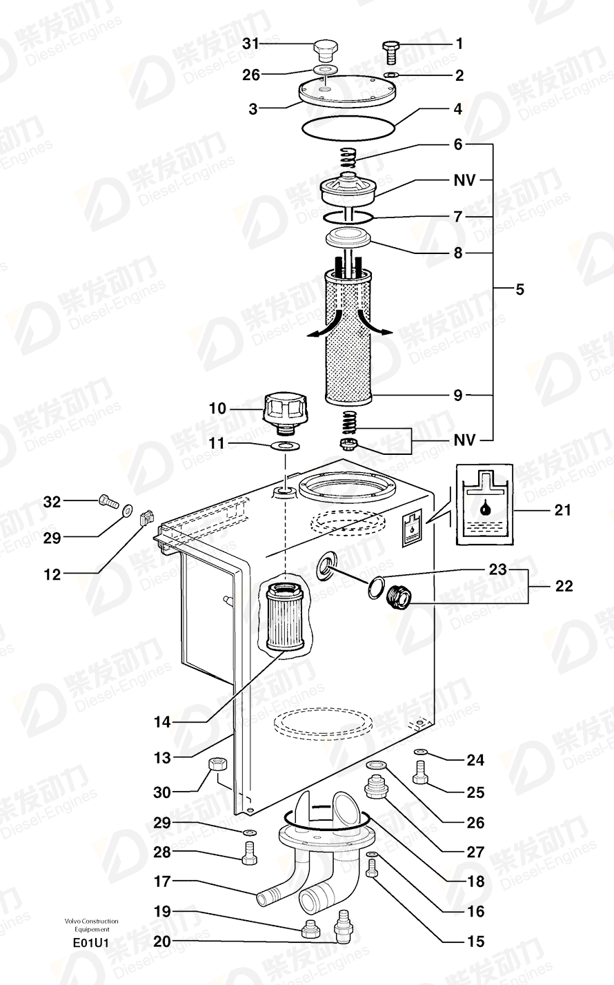 VOLVO Oil filter 11715537 Drawing