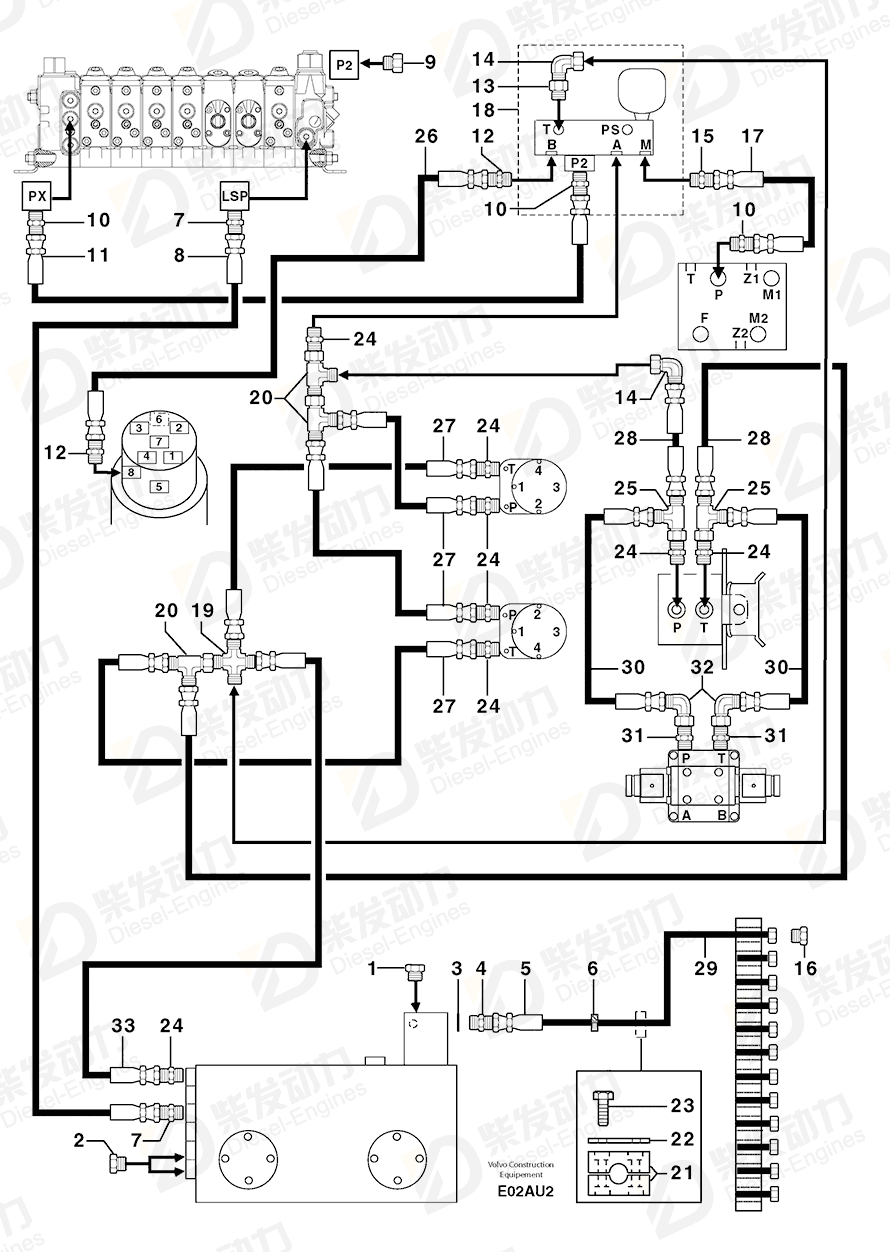 VOLVO Hose 4192447 Drawing