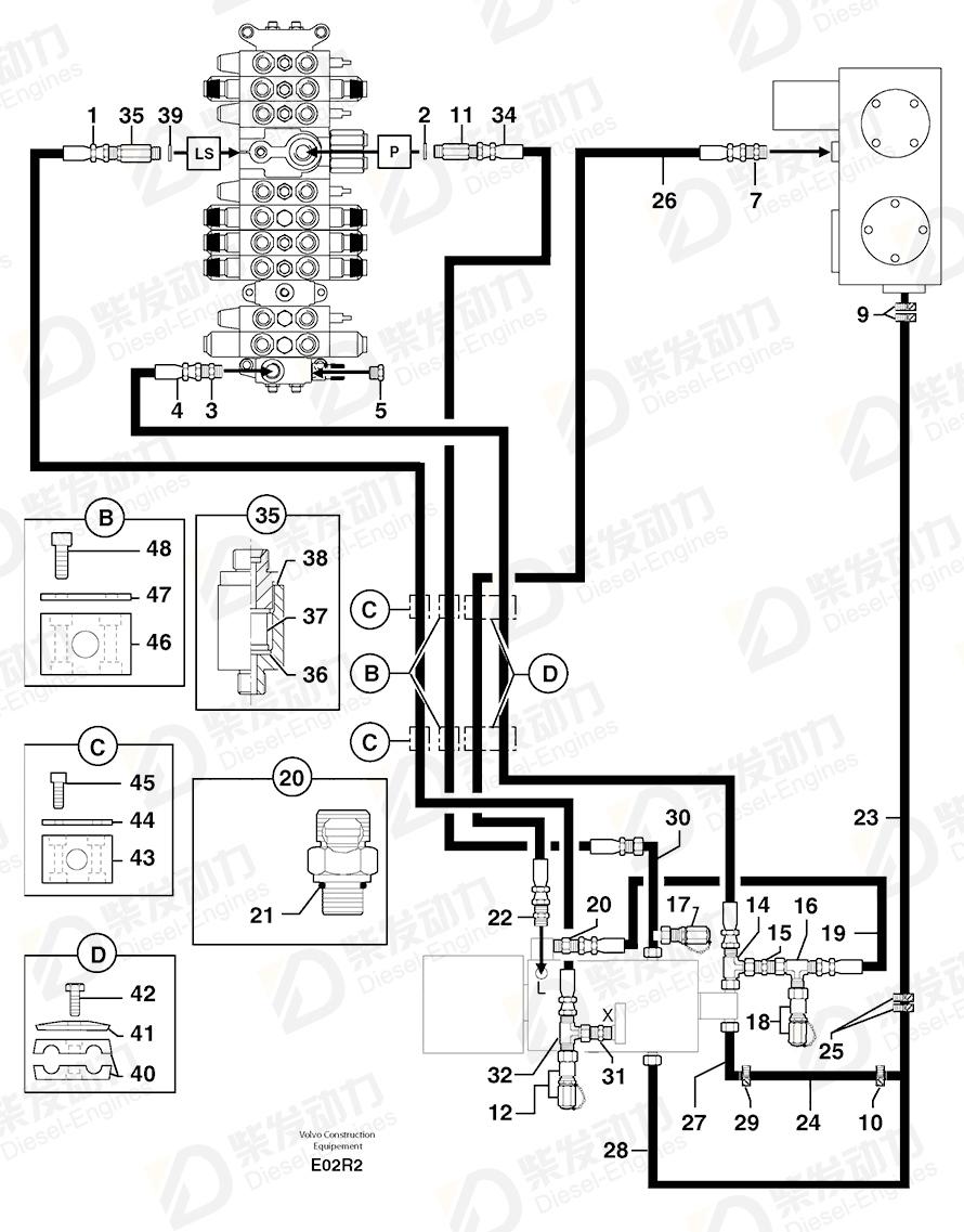 VOLVO Screw 4380025 Drawing