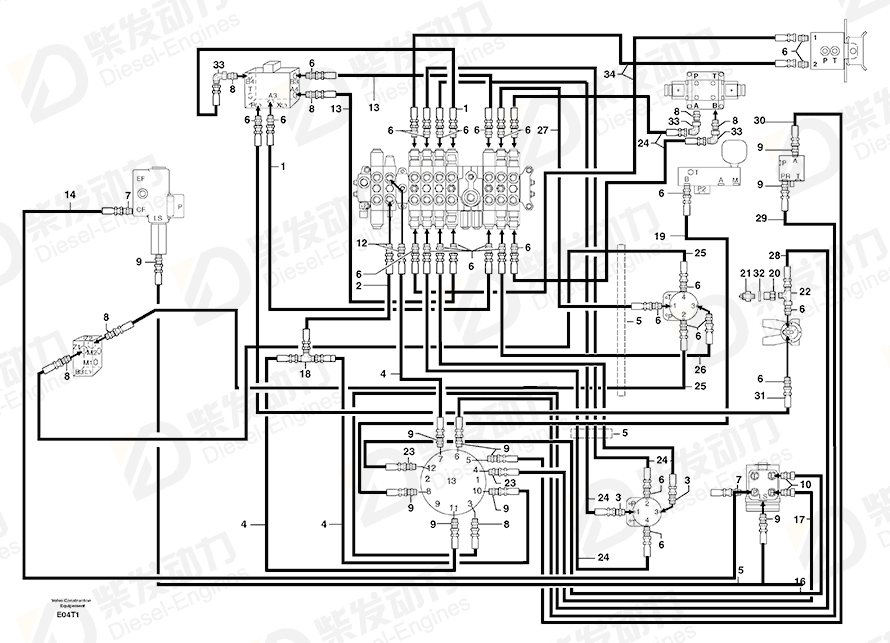 VOLVO Hose 4192479 Drawing