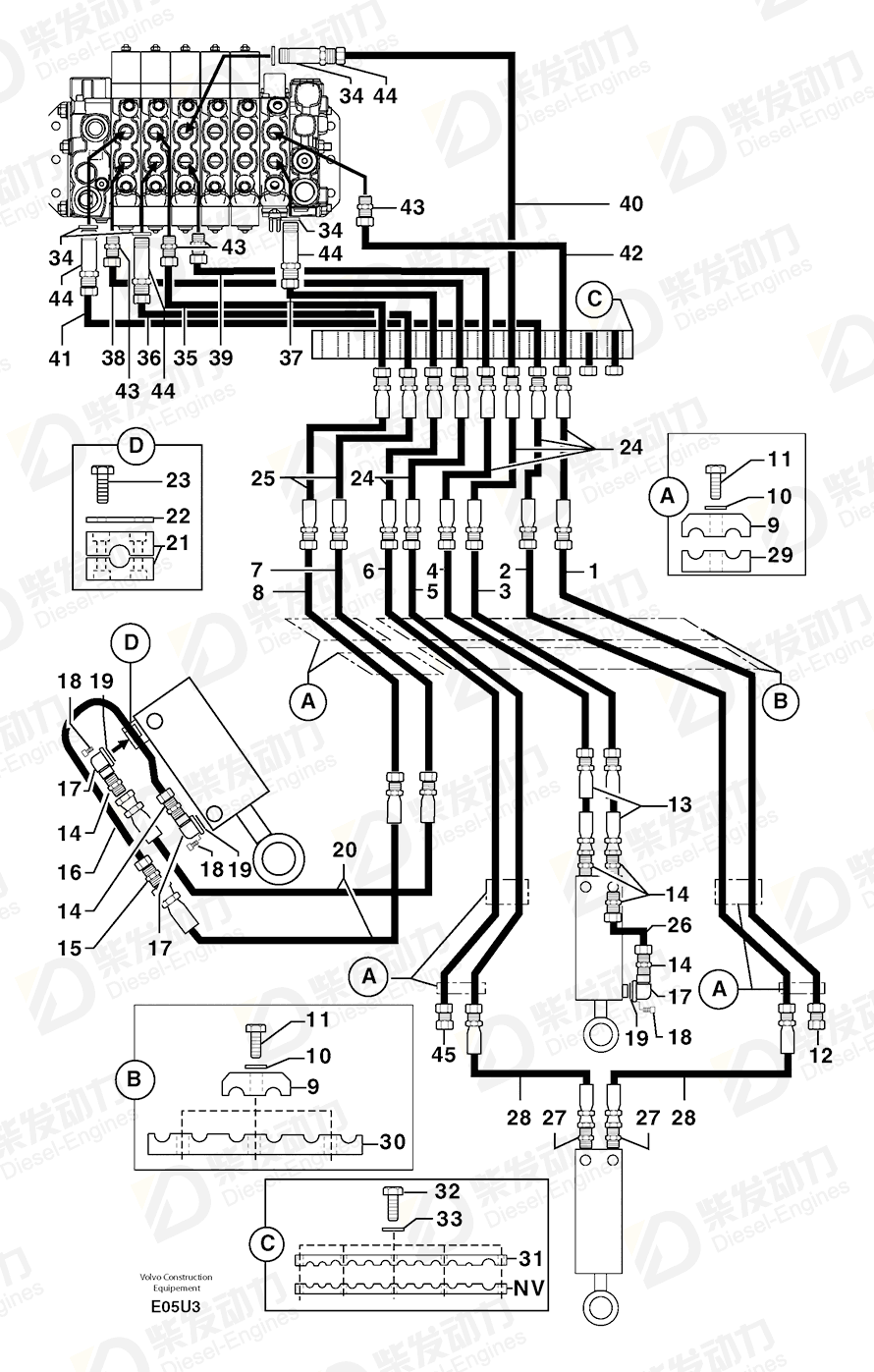 VOLVO Extension Bar 4750575 Drawing VOLVO Extension Bar 4750575 Drawing