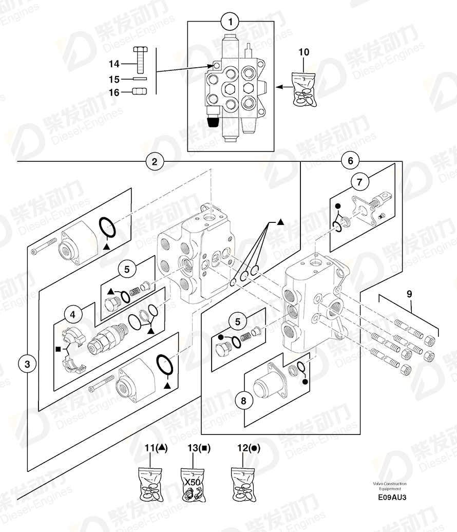 VOLVO Sealing Kit 7415996 Drawing