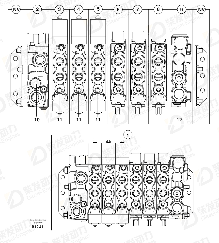 VOLVO Distributor 5360234 Drawing VOLVO Distributor 5360234 Drawing