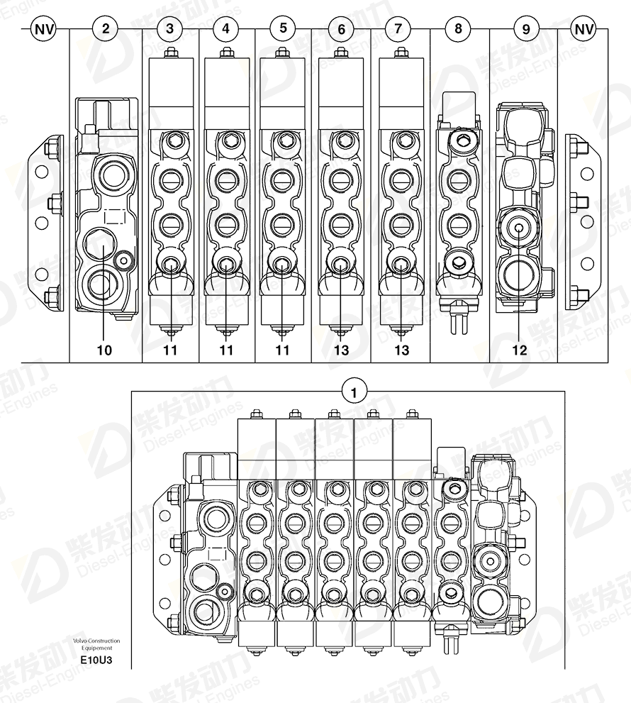 VOLVO Relief valve 7416634 Drawing