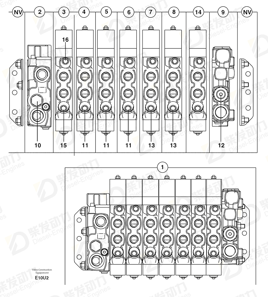 VOLVO Relief valve 7416629 Drawing