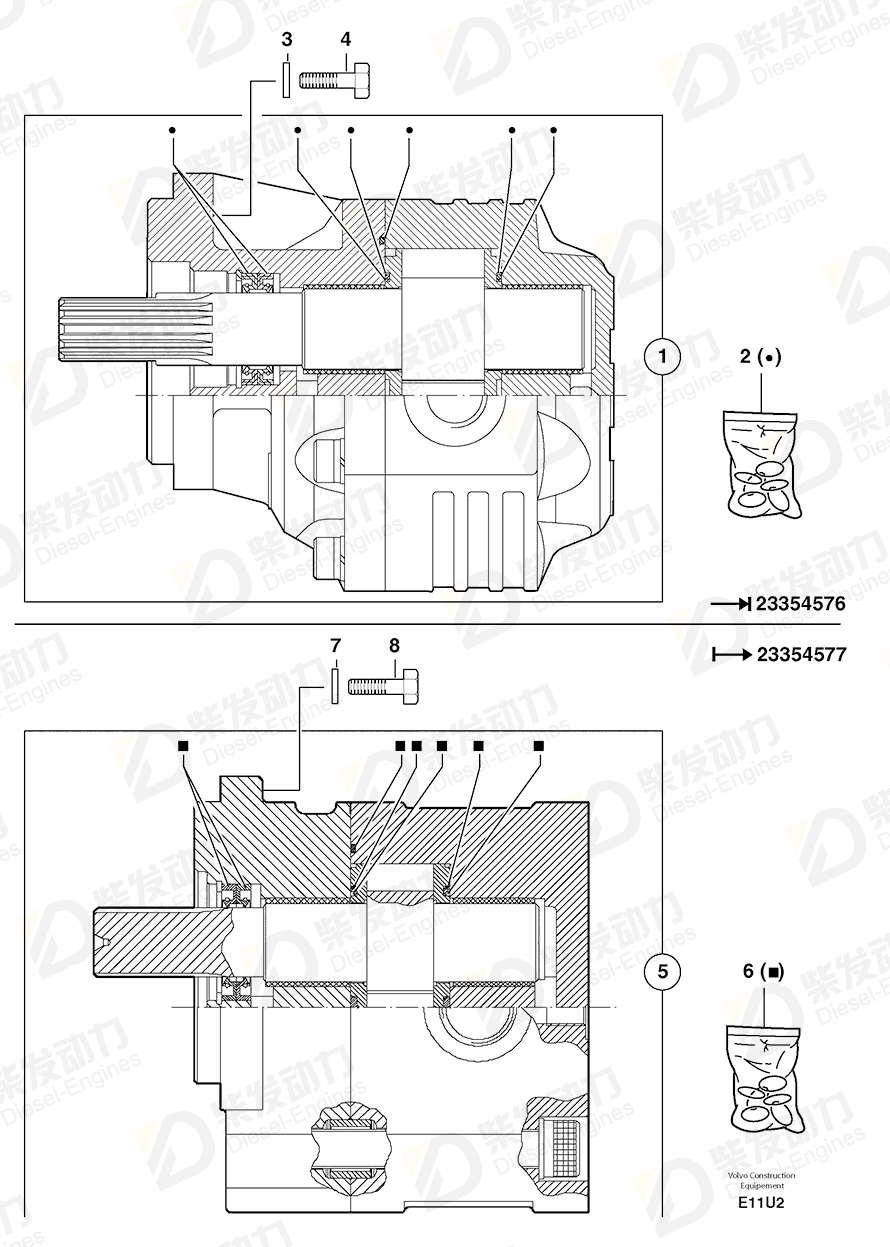 VOLVO Sealing Kit 7416395 Drawing