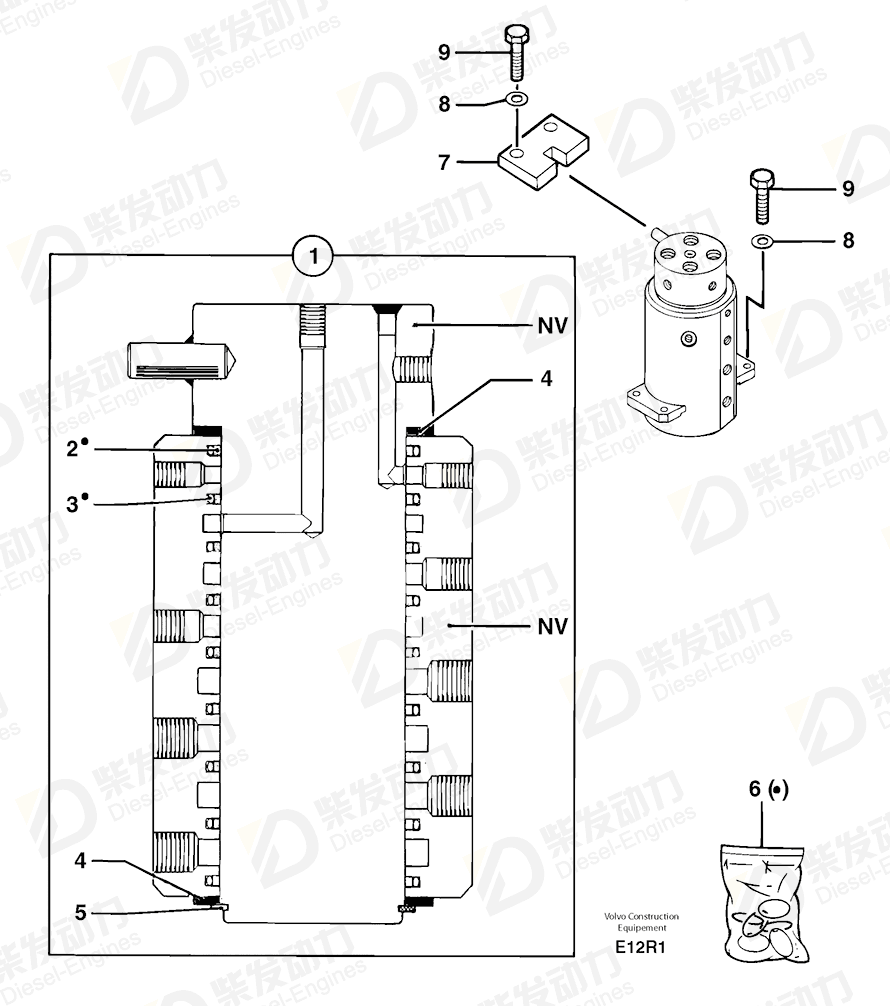 VOLVO Swivel joint 4900016 Drawing VOLVO Swivel joint 4900016 Drawing