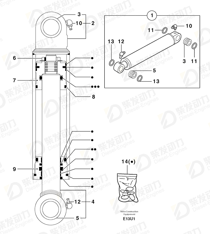 VOLVO Cylinder housing 5930224 Drawing