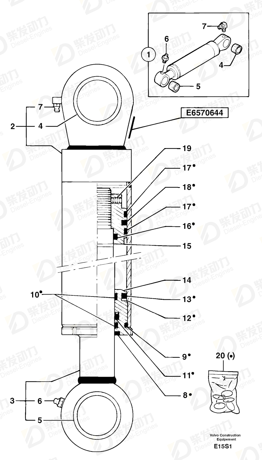 VOLVO Lubr. nipple kit 5580006/50 Drawing VOLVO Lubr. nipple kit 5580006/50 Drawing